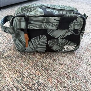Herschel Supply Company Black and Green Leaf Toiletry Bag